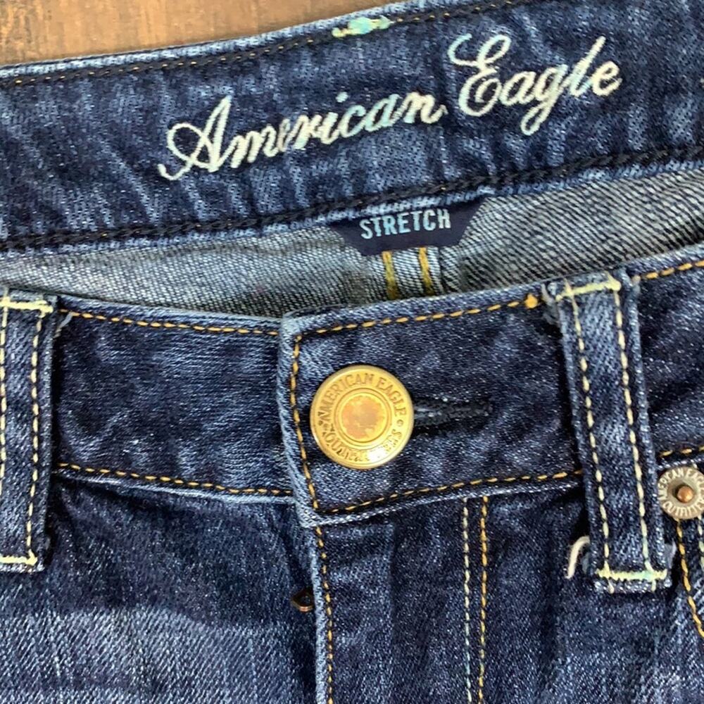 American Eagle Stretch Skinny Dark Wash Jeans - Picture 2 of 5